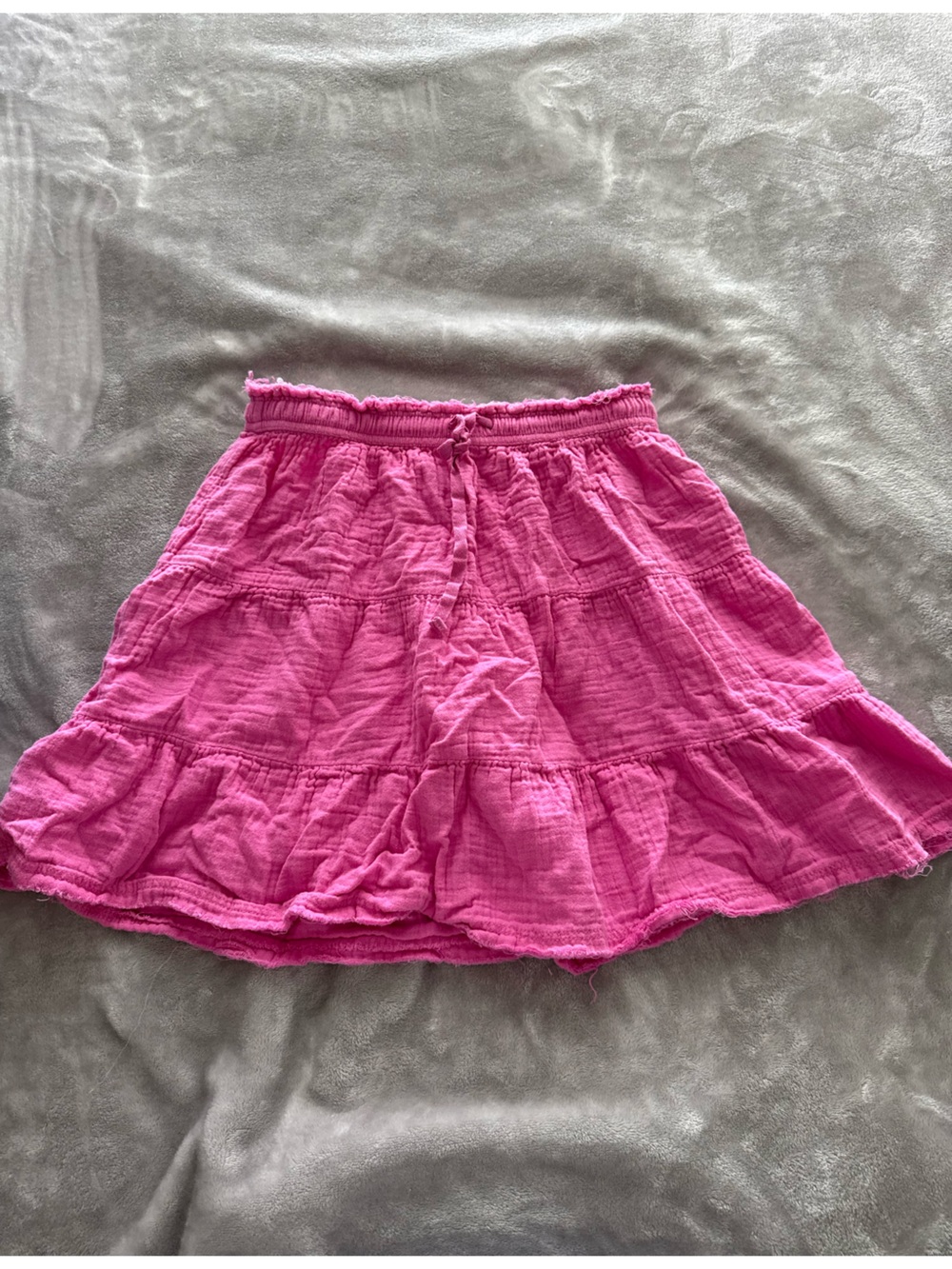 aerie Bright Pink Tiered Ruffle Mini Skirt